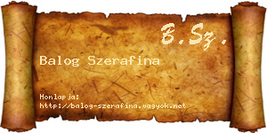 Balog Szerafina névjegykártya