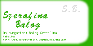szerafina balog business card
